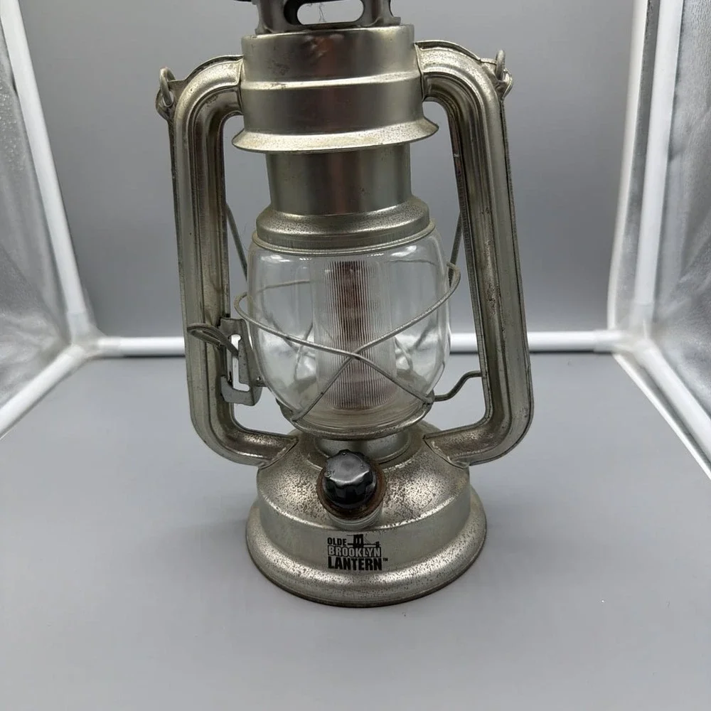 Olde‎ Brooklyn LED Old Style Lantern - Dimmable Silver Two D Battery Operated